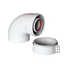 Коаксиальный отвод 90° Baxi 60/100 мм с муфтой